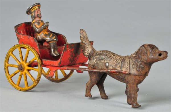 CAST IRON BUSTER BROWN TIGE-DRAWN CART TOY.       