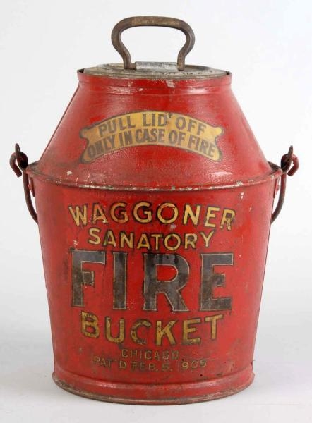 WAGGONER SANATORY ADVERTISING FIRE BUCKET.        