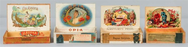 LOT OF 4: SCARCE CIGAR BOXES.                     