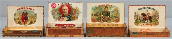 LOT OF 4: SCARCE HISTORICAL CIGAR BOXES.          