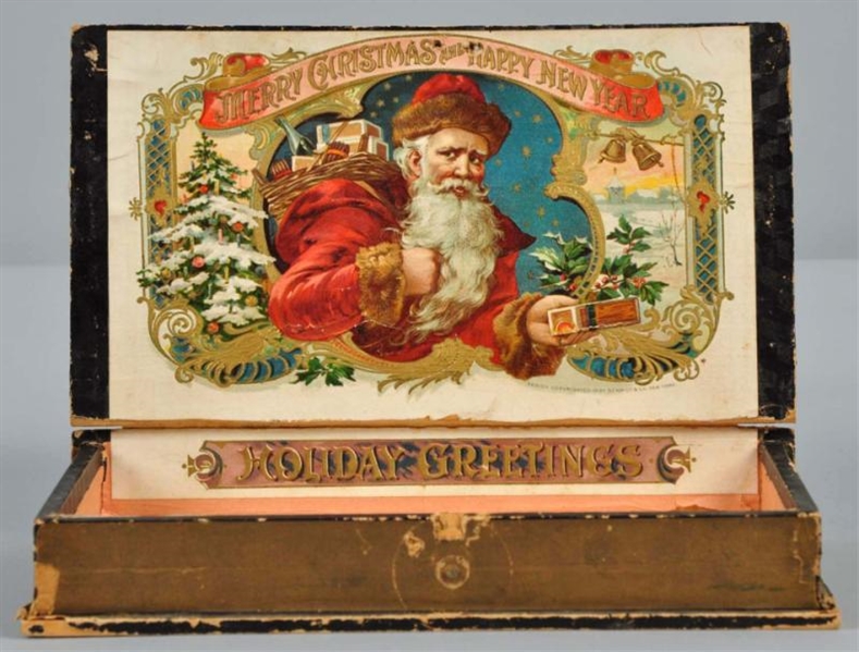 MERRY CHRISTMAS & HAPPY NEW YEAR CIGAR BOX.       