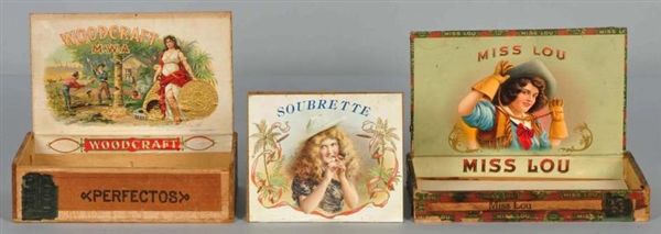 LOT OF 3: COWGIRL & WESTERN CIGAR BOXES.          