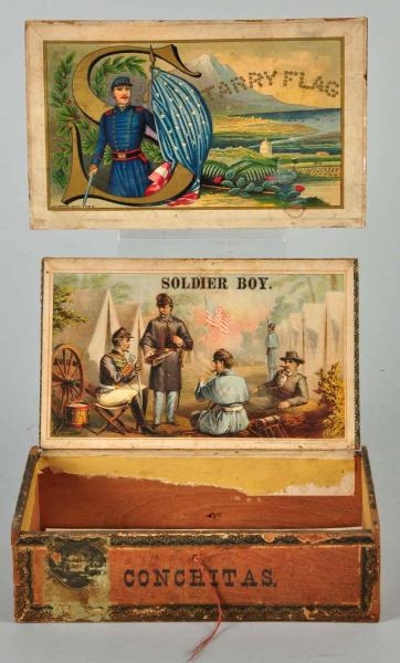LOT OF 2: CIVIL WAR RELATED CIGAR BOXES.          