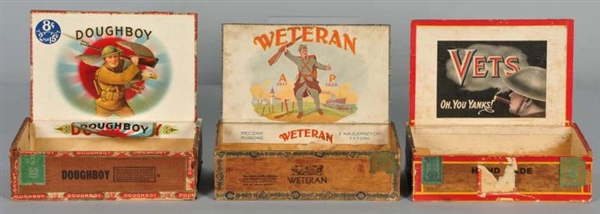 LOT OF 3: WWI-RELATED CIGAR BOXES.                