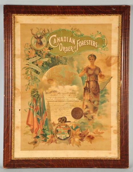 PAPER CANADIAN ORDER OF FORESTERS POSTER.         