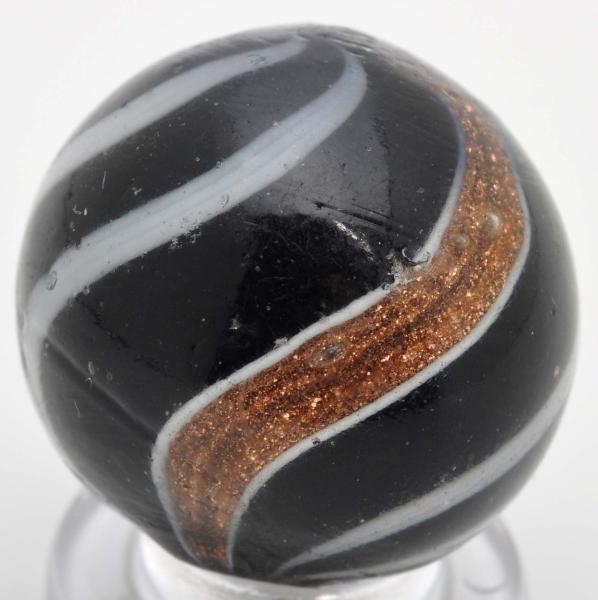 BLACK OPAQUE LUTZ MARBLES.                        