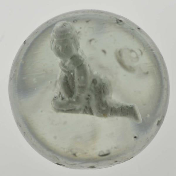 BOY WITH SAILBOAT SULPHIDE MARBLE.                