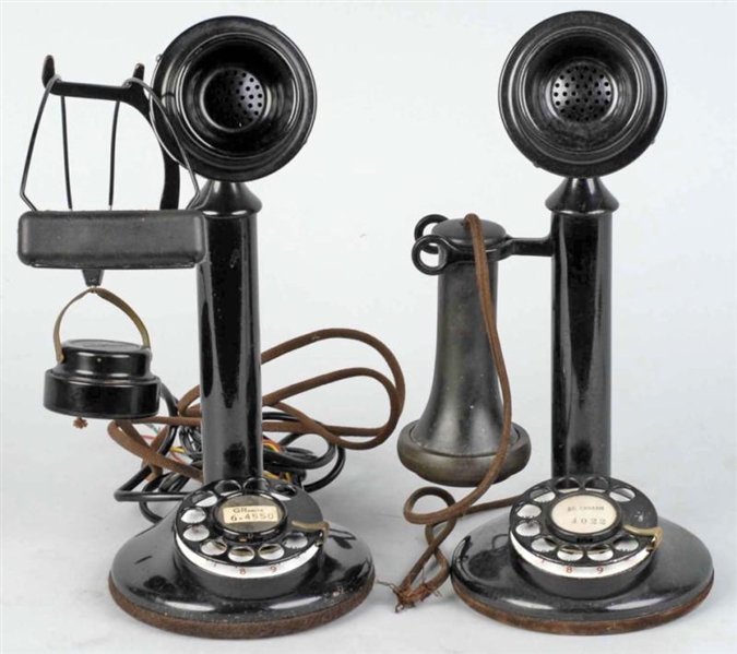 LOT OF 2: WESTERN ELECTRIC DIAL STICK TELEPHONES. 