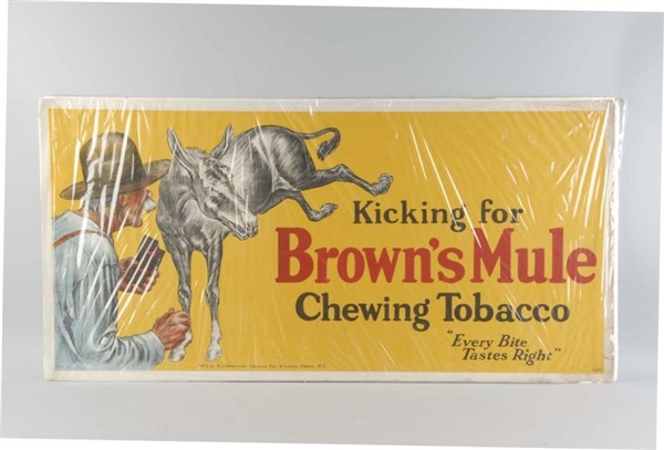 LINEN KICKING FOR BROWNS MULE TOBACCO POSTER.    