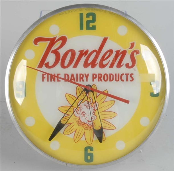 BORDENS DAIRY PRODUCTS ELECTRIC CLOCK.           