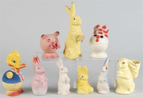 LOT OF 9: EASTER CANDY CONTAINERS.                