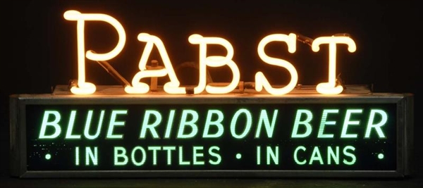 PABST BLUE RIBBON CAN REVERSE GLASS NEON SIGN.    