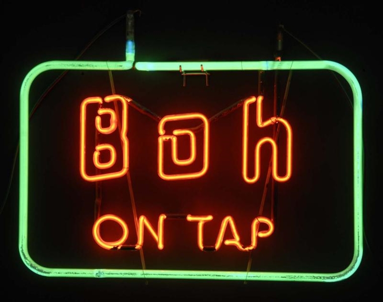 BOH ON TAP BORDER NEON SIGN.                      