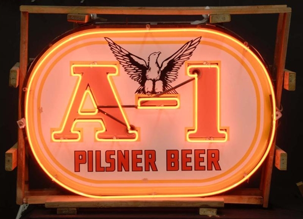 A-1 PORCELAIN CAN NEON SIGN.                      