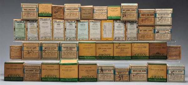 LOT OF 42: SMALL BOXES OF HERBAL MEDICINES.       