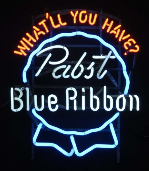 PABST BLUE RIBBON NEON SIGN.                      