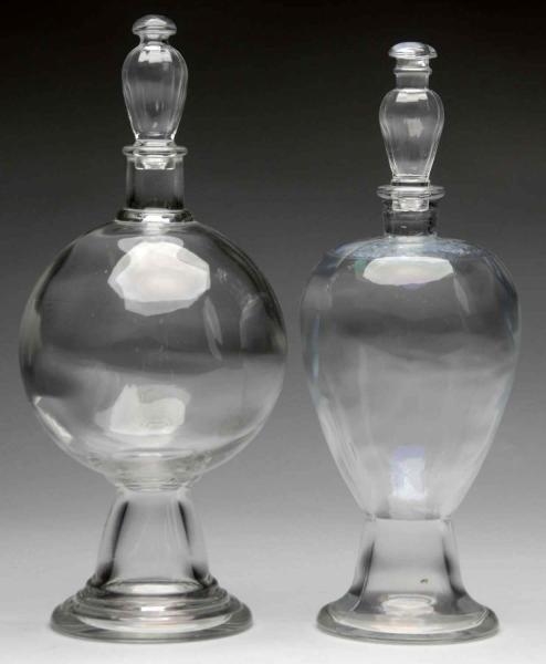 LOT OF 2: COUNTERTOP GLASS APOTHECARY SHOW GLOBES 