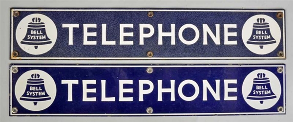 LOT OF 2: PORCELAIN BELL TELEPHONE STRIP SIGNS.   