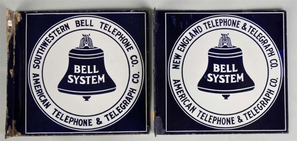 LOT OF 2: BELL TELEPHONE STATE FLANGE SIGNS.      