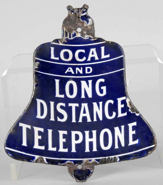 LOT OF 2: PORCELAIN TELEPHONE SIGNS.              