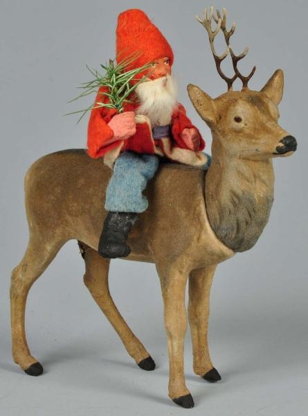 SANTA RIDING COMPOSITION REINDEER CANDY CONTAINER 