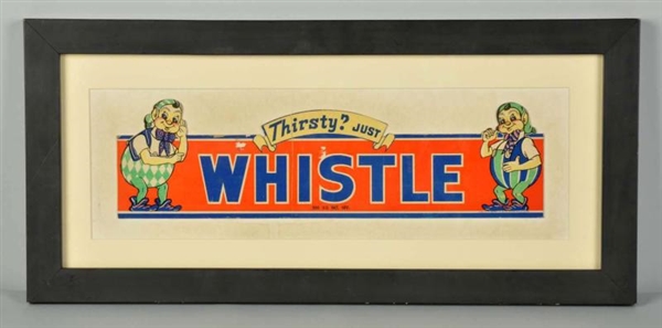 CARDBOARD WHISTLE CUTOUT SIGN.                    