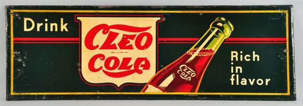 EMBOSSED TIN CLEO COLA SIGN.                      