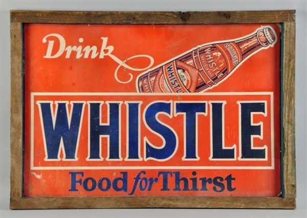 HEAVY CARDBOARD WHISTLE SIGN.                     
