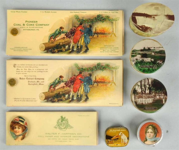 LOT OF 8: ASSORTED ADVERTISING PIECES.            
