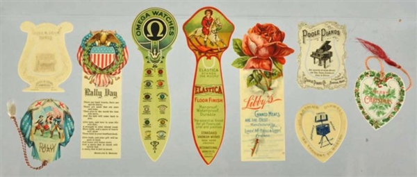 LOT OF 9: ASSORTED ADVERTISING BOOKMARKS.         