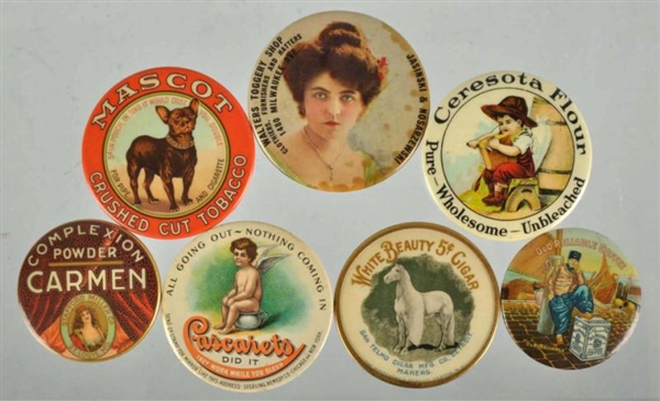 LOT OF 7: ASSORTED ADVERTISING POCKET MIRRORS.    