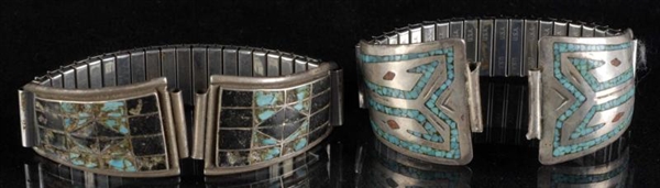 LOT OF 2: NATIVE AMERICAN INDIAN WATCH BANDS.     