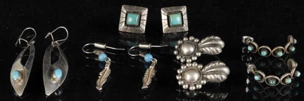 LOT OF NATIVE AMERICAN INDIAN EARRING PAIRS.      