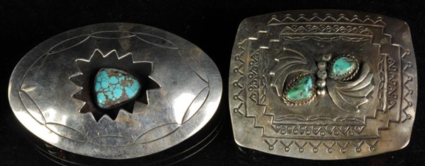 LOT OF 2: NATIVE AMERICAN INDIAN BELT BUCKLES.    