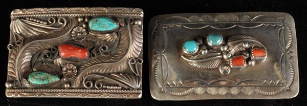 LOT OF 2:  NATIVE AMERICAN INDIAN BELT BUCKLES.   
