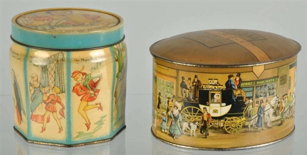 LOT OF 2: SMALL ADVERTISING TINS.                 