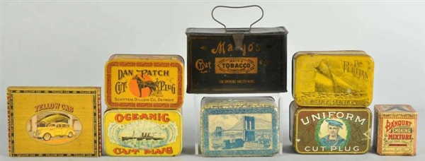 LOT OF 8: ASSORTED TOBACCO TINS & CIGAR BOXES.    
