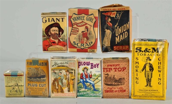 LOT OF 9: ASSORTED TOBACCO POUCHES.               