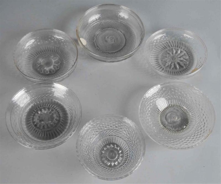 LOT OF 6: EARLY BLOWN GLASS BOWLS & PLATES.       