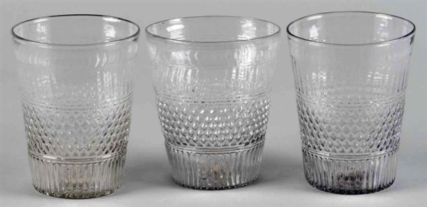 LOT OF 3: EARLY AMERICAN STIEGEL GLASS VASES.     