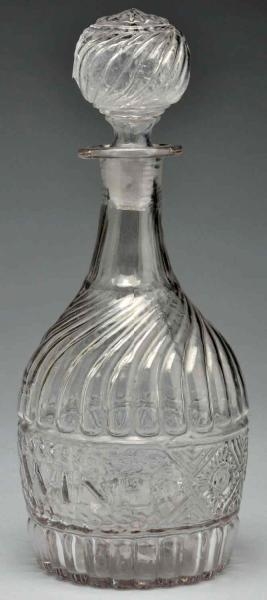 EARLY AMERICAN BLOWN GLASS DECANTER.              