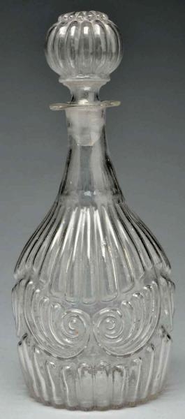 EARLY AMERICAN BLOWN GLASS DECANTER.              