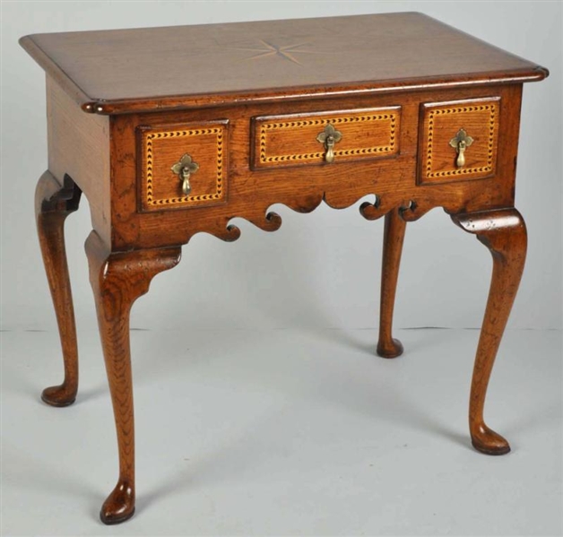 WILLIAM & MARY 3-DRAWER TABLE WITH INLAY WORK.    