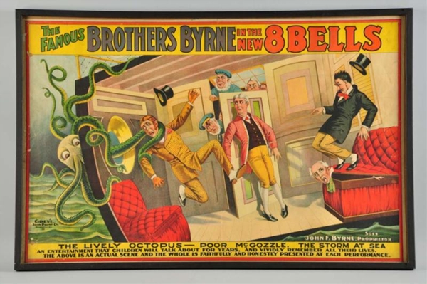 BROTHERS BYRNE "8 BELLS" OCTOPUS THEATER POSTER.  
