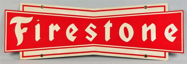 LARGE METAL RED & WHITE FIRESTONE SIGN.           