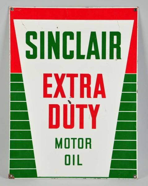 PORCELAIN SINCLAIR EXTRA DUTY MOTOR OIL SIGN.     