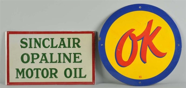 LOT OF 2: MOTOR OIL SIGNS.                        