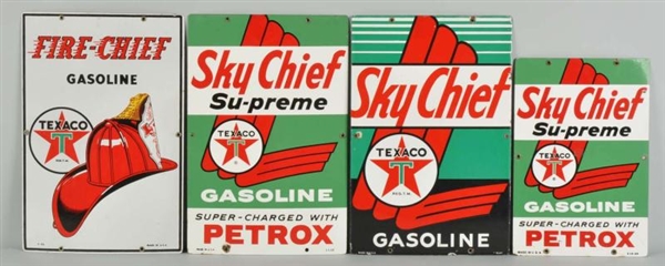 LOT OF 4: PORCELAIN TEXACO GAS SIGNS.             