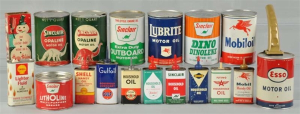 LOT OF 18: ASSORTED OIL CANS.                     