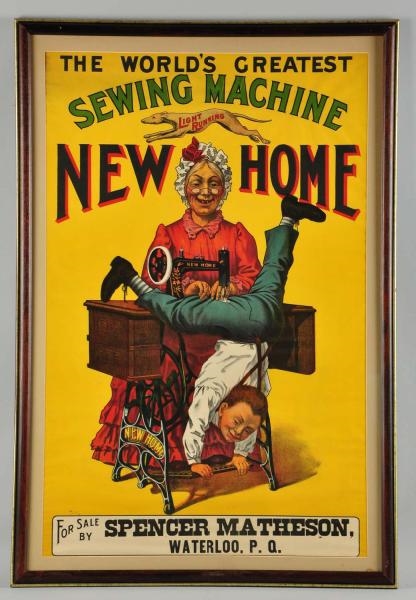 PAPER NEW HOME SEWING MACHINE POSTER.             